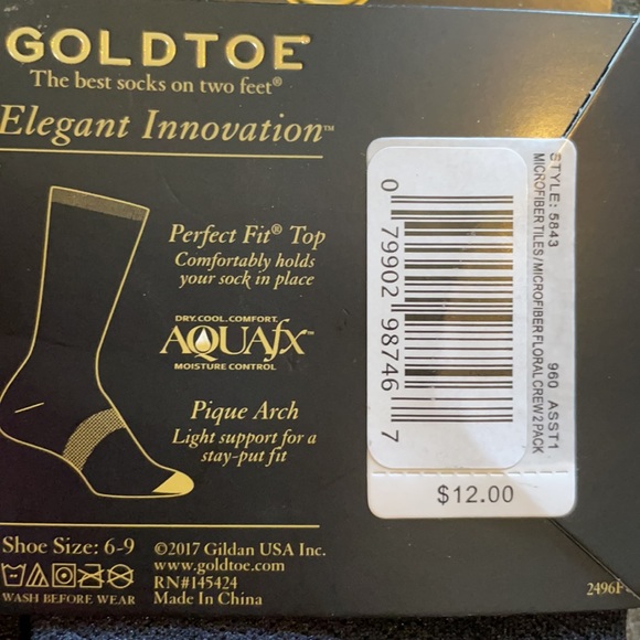 Little Black Sock Gold Toe - Picture 2 of 2